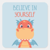 自信じ身のドラゴン スクエアシール (正面)