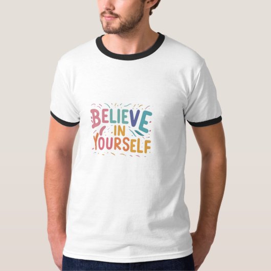 自信じ身のリンガーTシャツ Tシャツ (正面)