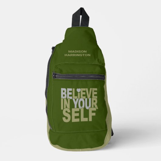 自信じ身の名前をカスタムすると色 スリングバッグ (正面)