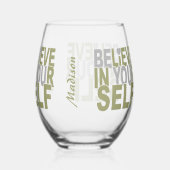 自信じ身の名前をカスタムする ステムなしワイングラス (右)