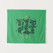 自信じ身の引用文やる気を起こさせるデザイン タペストリー (正面(横))