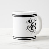 自信じ身の引用文やる気を起こさせるマグカップ ジャンボコーヒーマグカップ (正面右)