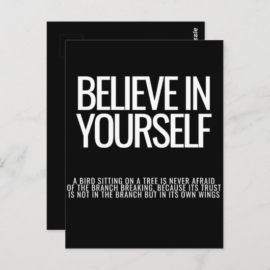 自信じ身の引用文感動的はがき ポストカード (正面/裏面)