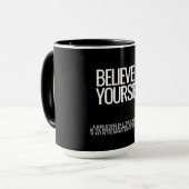 自信じ身の引用文感動的マググ マグカップ (正面左)