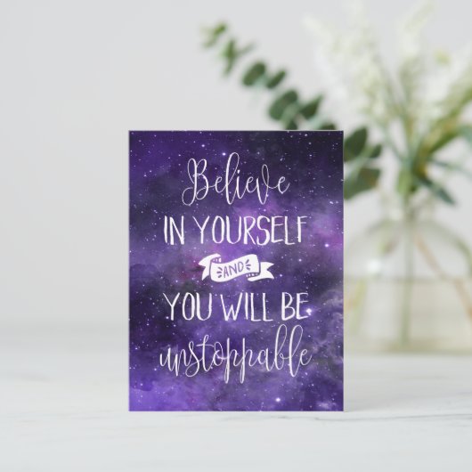 自信じ身の引用文 ポストカード (スタンド正面)