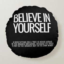 自信じ身の感動的枕 ラウンドクッション