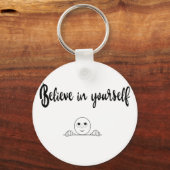 自信じ身の文字とイメージ キーホルダー (正面)