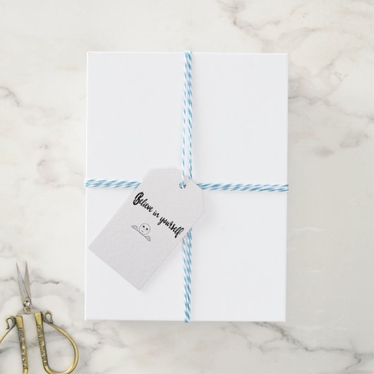 自信じ身の文字とイメージ ギフトタグ (より糸付き)