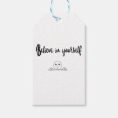 自信じ身の文字とイメージ ギフトタグ (正面)