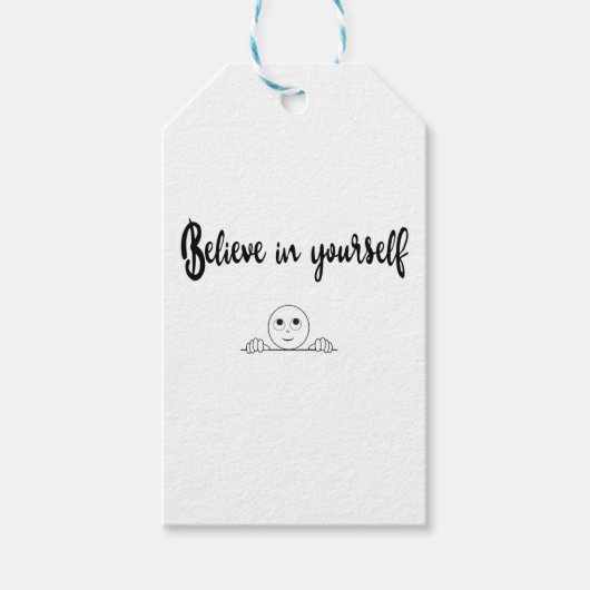 自信じ身の文字とイメージ ギフトタグ (正面)