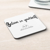 自信じ身の文字とイメージ コースター (左側)