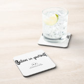 自信じ身の文字とイメージ コースター (右側)