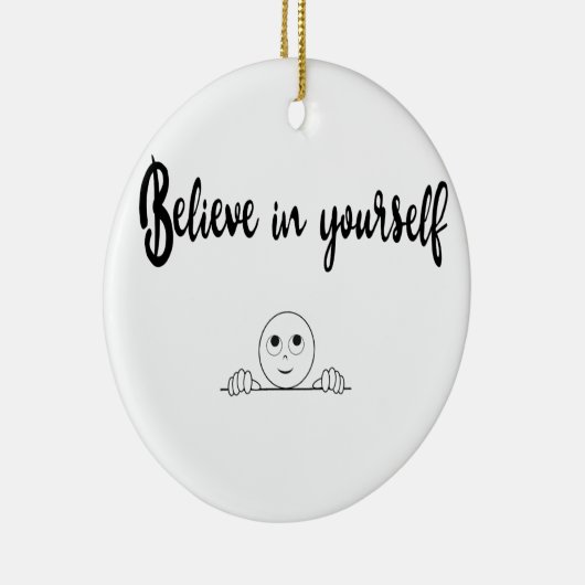 自信じ身の文字とイメージ セラミックオーナメント (右)