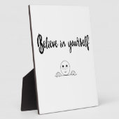 自信じ身の文字とイメージ フォトプラーク (側面)