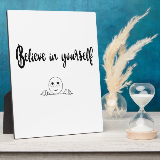 自信じ身の文字とイメージ フォトプラーク (側面)