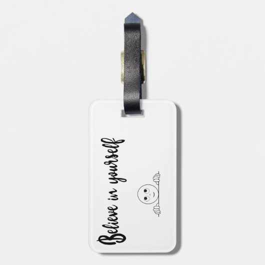 自信じ身の文字とイメージ ラゲッジタグ (裏面縦)