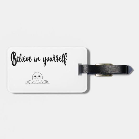 自信じ身の文字とイメージ ラゲッジタグ (裏面横)