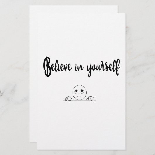 自信じ身の文字とイメージ 便箋 (正面/裏面)