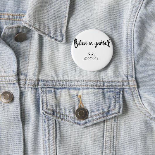 自信じ身の文字とイメージ 缶バッジ (インサイチュ)