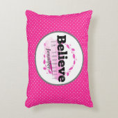 自信じ身の水彩色ピンク水玉模様 アクセントクッション (正面(垂直))