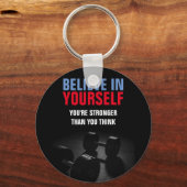自信じ身ボディビルフィットネスやる気を起こさせる キーホルダー (正面)