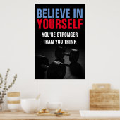 自信じ身ボディビルフィットネスやる気を起こさせる ポスター (キッチン)