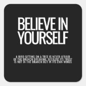 自信じ身 – ステッやる気を起こさせるカー スクエアシール (正面)