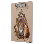 自信じ身 |ライオンのヴィンテージ 感動的 クリップボード (左)