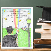 自信たっぷりに虹の卒業はがきに行く ポストカード