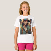 "自信とはっきりした：女の子のための態度ティー" Tシャツ (正面フル)