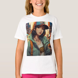 "自信とはっきりした:女の子のための態度ティー" Tシャツ