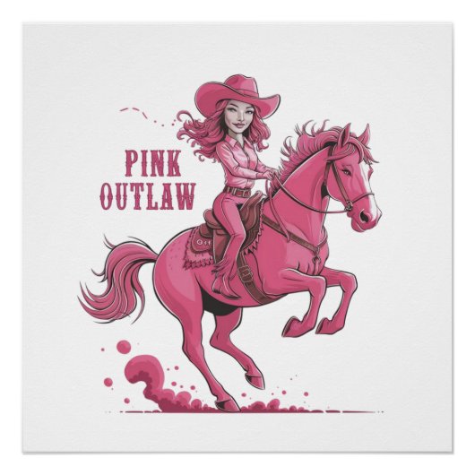 自信に満ちた女性のカーボーイ ポスター (正面)