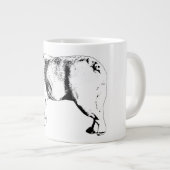 自信に満ちた歩み、朝の静けさ ジャンボコーヒーマグカップ (正面右)