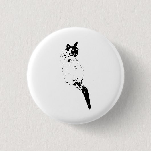 自信に満ちた猫のアクセント 缶バッジ (正面)