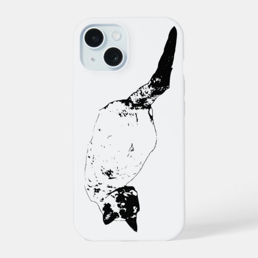 自信に満ちた猫の顔 iPhone 15ケース (裏面)