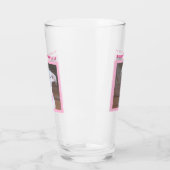 自信に満ちた目40ピンクのかわいい犬 タンブラーグラス (左)