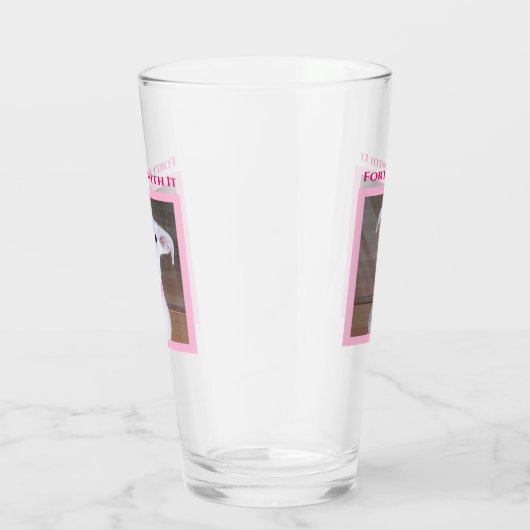 自信に満ちた目40ピンクのかわいい犬 タンブラーグラス (右)