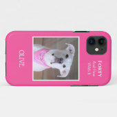 自信に満ちた目40ピンクのかわいい犬 Case-Mate iPhoneケース (裏面(横))