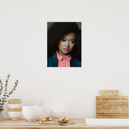 自信に満ちた若い女性のポスター ポスター (キッチン)