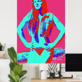 自信に満ちた赤いビキニの女の子のポスター ポスター (ホームオフィス)