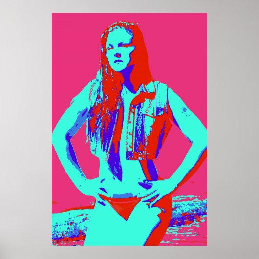 自信に満ちた赤いビキニの女の子のポスター ポスター (正面)