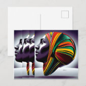 自信に満ちた黒人の女性 ポストカード (正面/裏面)