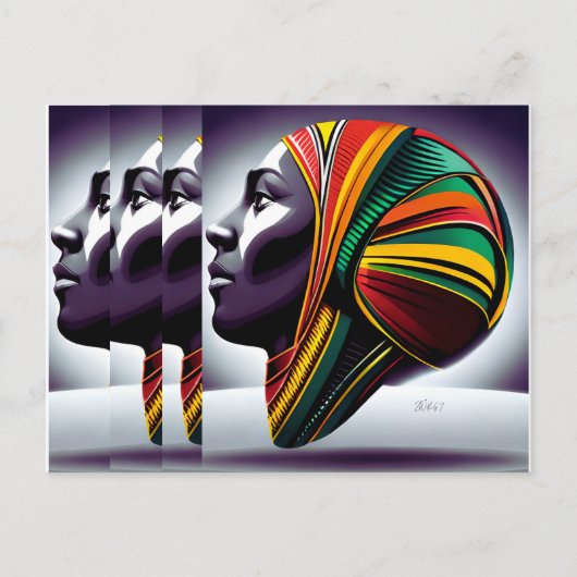 自信に満ちた黒人の女性 ポストカード (正面)