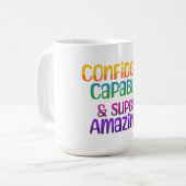 自信に満ちて素晴らすごいしい コーヒーマグカップ (正面左)