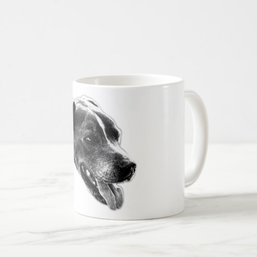 自信のあるスマイルピットブルミックスポートレートマグ コーヒーマグカップ (正面右)