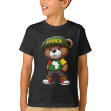 自信のあるテディベアとアフリカプライドAfrocentric
