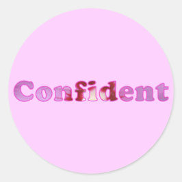 自信のあるピンクの花のスペリングStickers ラウンドシール