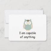 自信のあるフクロウの森の動物確認カード 招待状 (正面)