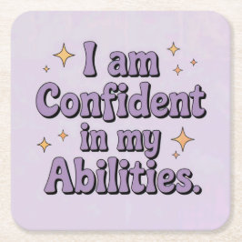 自信のあるラベンダーコースターセット スクエアペーパーコースター