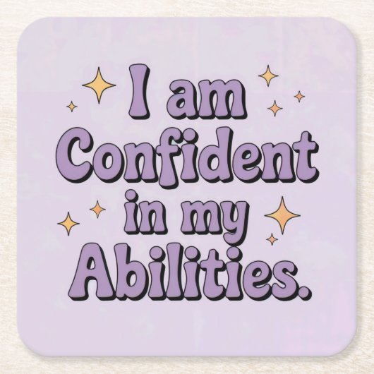 自信のあるラベンダーコースターセット スクエアペーパーコースター (正面)